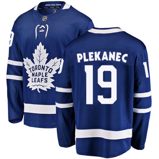 Men's Toronto Maple Leafs 19 Tomas Plekanec Authentic Royal Blue Home Fanatics Branded Breakaway NHL Jersey