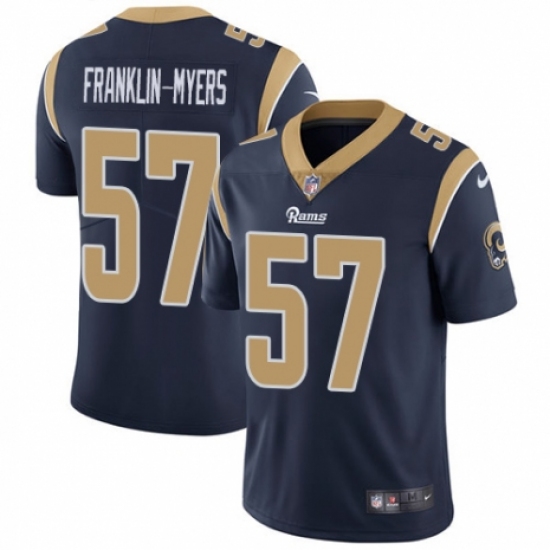 Men's Nike Los Angeles Rams 57 John Franklin-Myers Navy Blue Team Color Vapor Untouchable Limited Player NFL Jersey