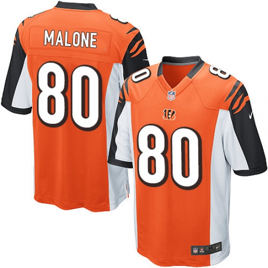 Men's Nike Cincinnati Bengals 80 Josh Malone Game Orange Alternate NFL Jersey