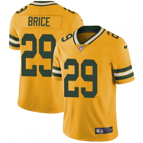 Men's Nike Green Bay Packers 29 Kentrell Brice Limited Gold Rush Vapor Untouchable NFL Jersey