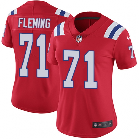 Women's Nike New England Patriots 71 Cameron Fleming Red Alternate Vapor Untouchable Limited Player NFL Jersey