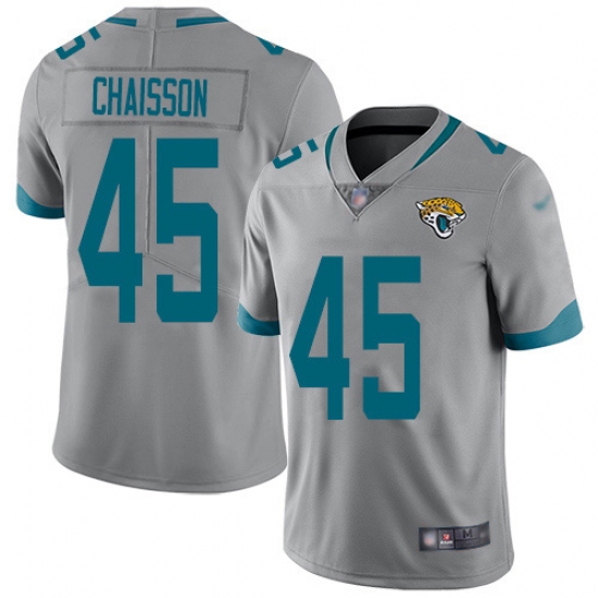 Youth Jacksonville Jaguars 45 K'Lavon Chaisson Silver Stitched NFL Limited Inverted Legend Jersey