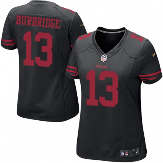 Women's Nike San Francisco 49ers 13 Aaron Burbridge Game Black Alternate NFL Jersey