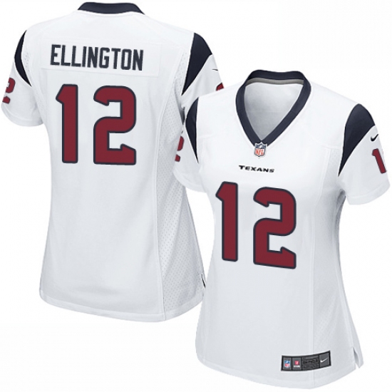 Women's Nike Houston Texans 12 Bruce Ellington Game White NFL Jersey