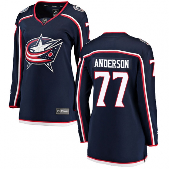 Women's Columbus Blue Jackets 77 Josh Anderson Fanatics Branded Navy Blue Home Breakaway NHL Jersey