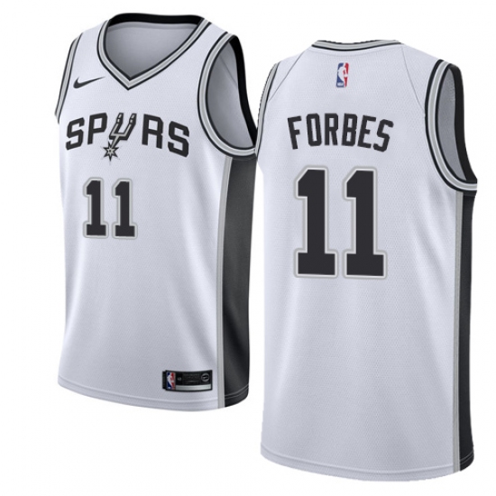 Men's Nike San Antonio Spurs 11 Bryn Forbes Swingman White NBA Jersey - Association Edition