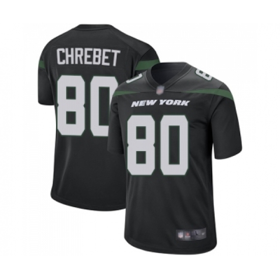 Men's New York Jets 80 Wayne Chrebet Game Black Alternate Football Jersey