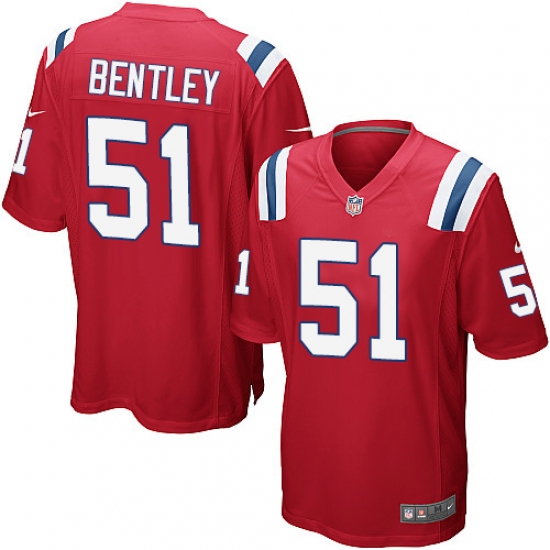 Men's Nike New England Patriots 51 Ja'Whaun Bentley Game Red Alternate NFL Jersey