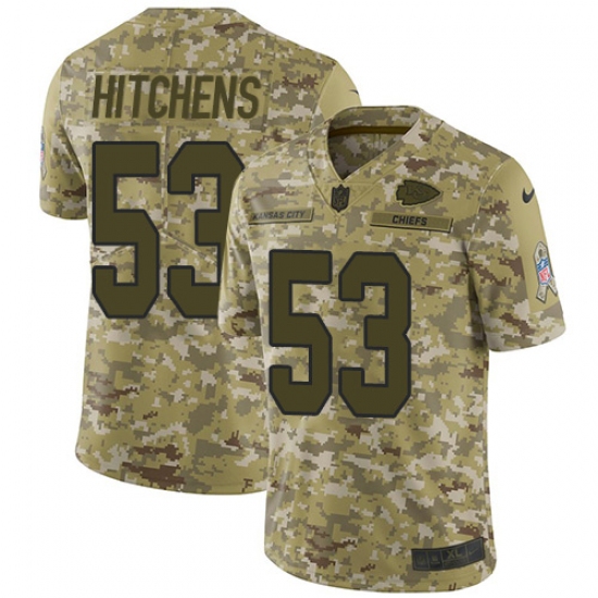 Youth Nike Kansas City Chiefs 53 Anthony Hitchens Limited Camo 2018 Salute to Service NFL Jersey