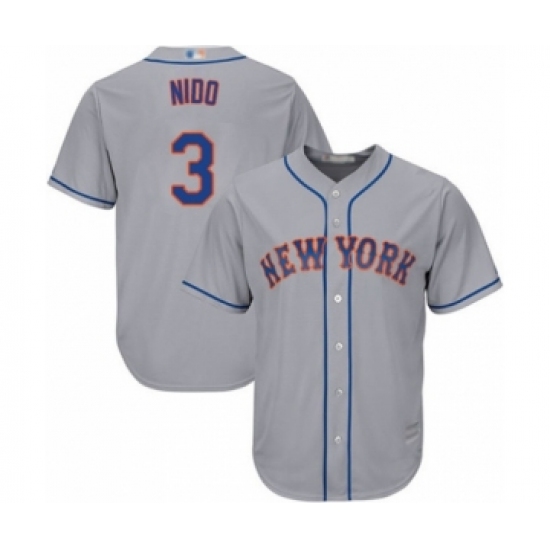 Youth New York Mets 3 Tomas Nido Authentic Grey Road Cool Base Baseball Player Jersey