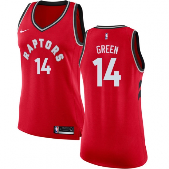 Women's Nike Toronto Raptors 14 Danny Green Swingman Red NBA Jersey - Icon Edition