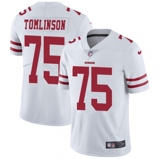 Men's Nike San Francisco 49ers 75 Laken Tomlinson White Vapor Untouchable Limited Player NFL Jersey