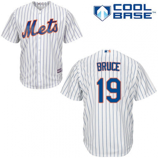 Youth Majestic New York Mets 19 Jay Bruce Replica White Home Cool Base MLB Jersey