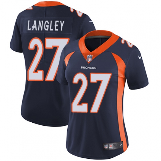 Women's Nike Denver Broncos 27 Brendan Langley Navy Blue Alternate Vapor Untouchable Limited Player NFL Jersey