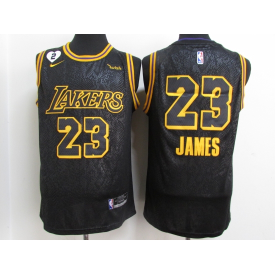 Men's Los Angeles Lakers 23 LeBron James Nike Black Player Jersey