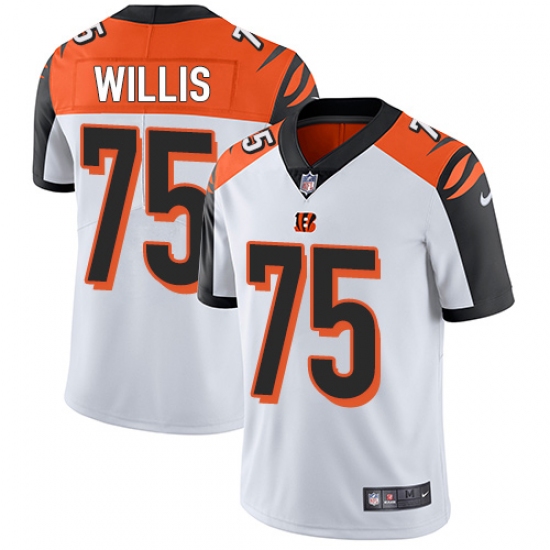 Men's Nike Cincinnati Bengals 75 Jordan Willis White Vapor Untouchable Limited Player NFL Jersey