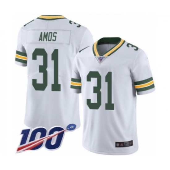 Men's Green Bay Packers 31 Adrian Amos White Vapor Untouchable Limited Player 100th Season Football Jersey
