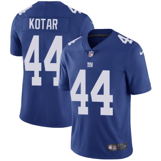 Youth Nike New York Giants 44 Doug Kotar Royal Blue Team Color Vapor Untouchable Elite Player NFL Jersey