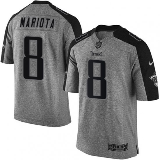 Men's Nike Tennessee Titans 8 Marcus Mariota Limited Gray Gridiron NFL Jersey