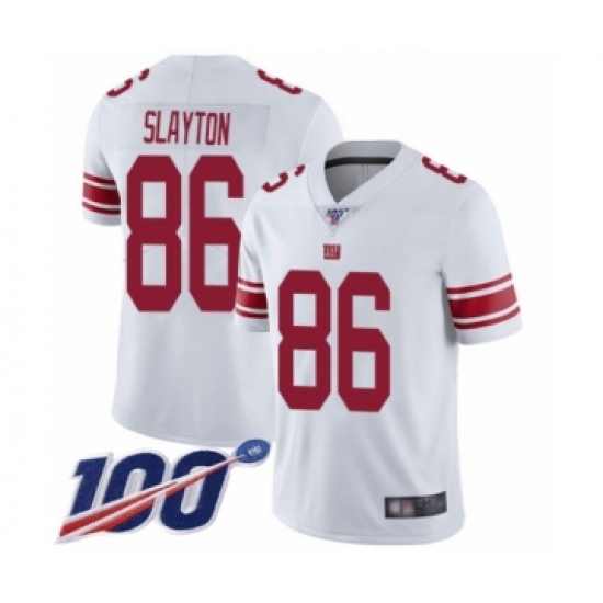 Men's New York Giants 86 Darius Slayton White Vapor Untouchable Limited Player 100th Season Football Jersey