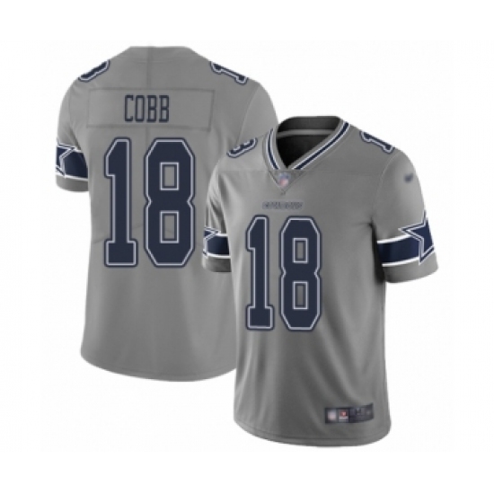 Men's Dallas Cowboys 18 Randall Cobb Limited Gray Inverted Legend Football Jersey