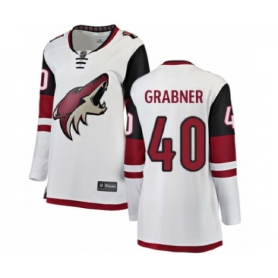 Women's Arizona Coyotes 40 Michael Grabner Authentic White Away Fanatics Branded Breakaway NHL Jersey