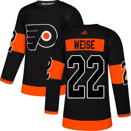 Men's Adidas Philadelphia Flyers 22 Dale Weise Premier Black Alternate NHL Jersey