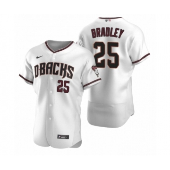 Men's Arizona Diamondbacks 25 Archie Bradley Nike White Crimson Authentic 2020 Home Jersey