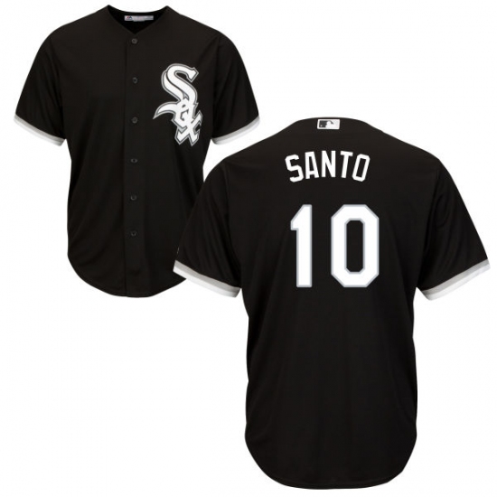 Men's Majestic Chicago White Sox 10 Ron Santo Replica Black Alternate Home Cool Base MLB Jersey