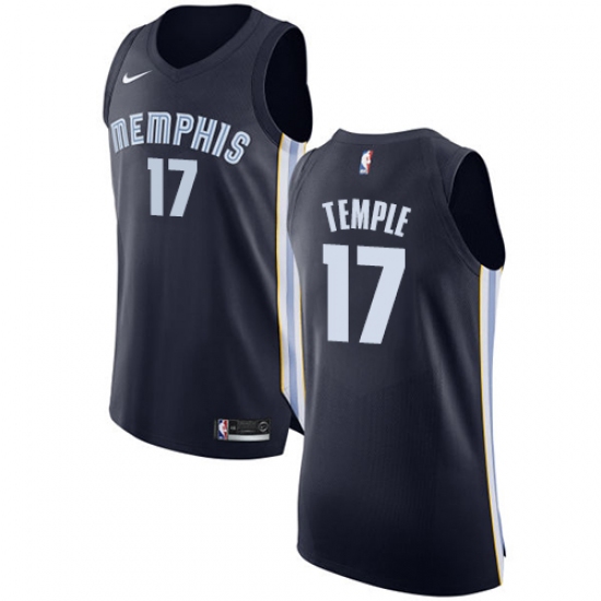 Women's Nike Memphis Grizzlies 17 Garrett Temple Authentic Navy Blue Road NBA Jersey - Icon Edition