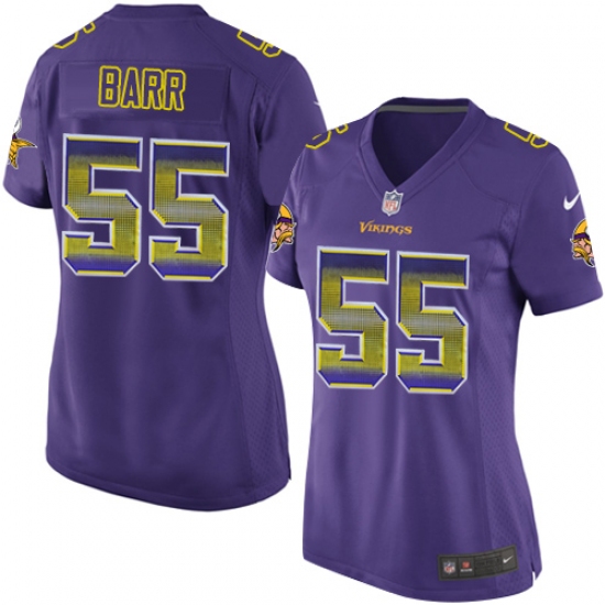 Women's Nike Minnesota Vikings 55 Anthony Barr Limited Purple Strobe NFL Jersey
