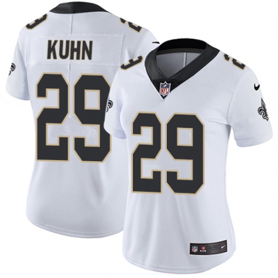 Women's Nike New Orleans Saints 29 John Kuhn Elite White NFL Jersey