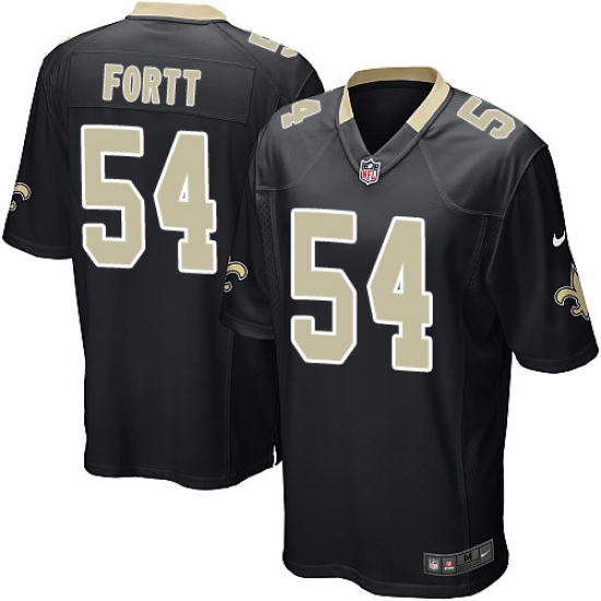 Men's Nike New Orleans Saints 54 Khairi Fortt Game Black Team Color NFL Jersey