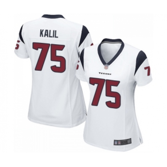 Women's Houston Texans 75 Matt Kalil Game White Football Jersey