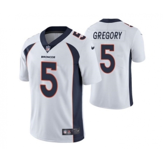 Men's Denver Broncos 5 Randy Gregory White Vapor Untouchable Limited Stitched Jersey