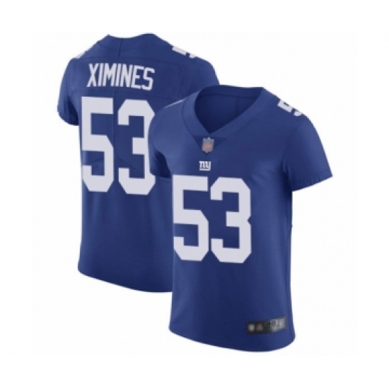 Men's New York Giants 53 Oshane Ximines Royal Blue Team Color Vapor Untouchable Elite Player Football Jersey