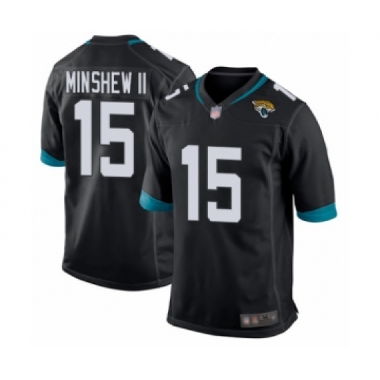 Men's Jacksonville Jaguars 15 Gardner Minshew II Game Black Team Color Football Jersey