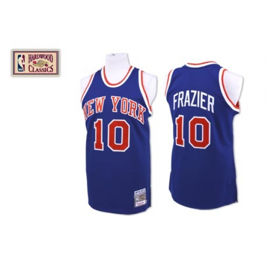 Men's Mitchell and Ness New York Knicks 10 Walt Frazier Swingman Royal Blue Throwback NBA Jersey