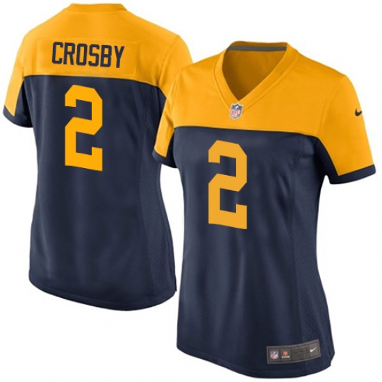 Women's Nike Green Bay Packers 2 Mason Crosby Game Navy Blue Alternate NFL Jersey