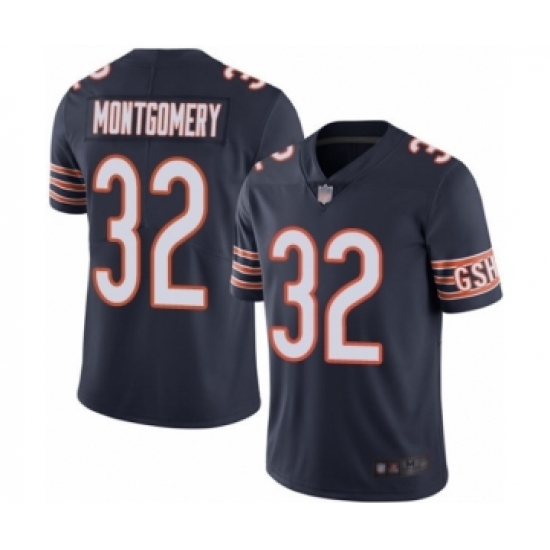 Men's Chicago Bears 32 David Montgomery Navy Blue Team Color Vapor Untouchable Limited Player Football Jersey