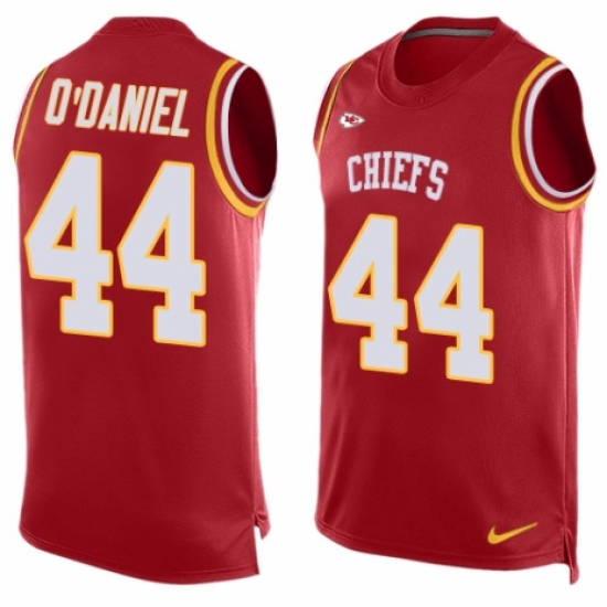 Men's Nike Kansas City Chiefs 44 Dorian O'Daniel Limited Red Player Name & Number Tank Top NFL Jersey
