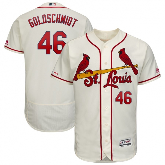Men's St. Louis Cardinals 46 Paul Goldschmidt Majestic Cream Alternate Authentic Collection Flex Base Player Jersey