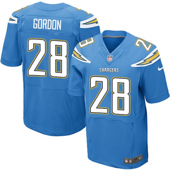 Men's Nike Los Angeles Chargers 28 Melvin Gordon Elite Electric Blue Alternate NFL Jersey