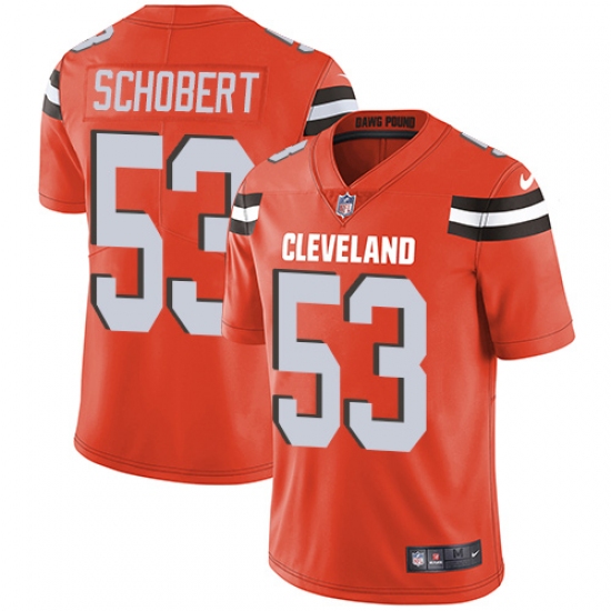 Men's Nike Cleveland Browns 53 Joe Schobert Orange Alternate Vapor Untouchable Limited Player NFL Jersey