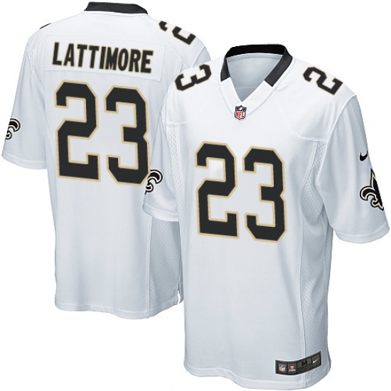 Men's Nike New Orleans Saints 23 Marshon Lattimore Game White NFL Jersey