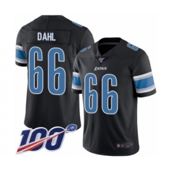 Youth Detroit Lions 66 Joe Dahl Limited Black Rush Vapor Untouchable 100th Season Football Jersey