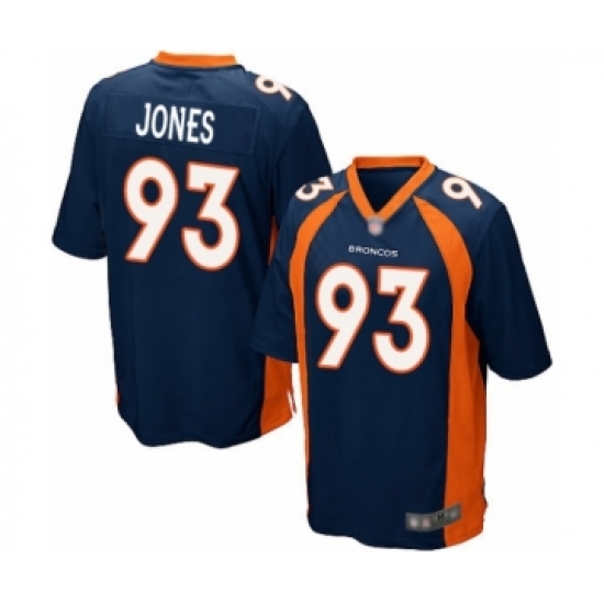 Men's Denver Broncos 93 Dre'Mont Jones Game Navy Blue Alternate Football Jersey