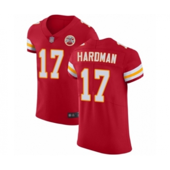 Men's Kansas City Chiefs 17 Mecole Hardman Red Team Color Vapor Untouchable Elite Player Football Jersey