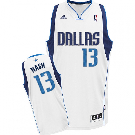 Men's Adidas Dallas Mavericks 13 Steve Nash Swingman White Home NBA Jersey