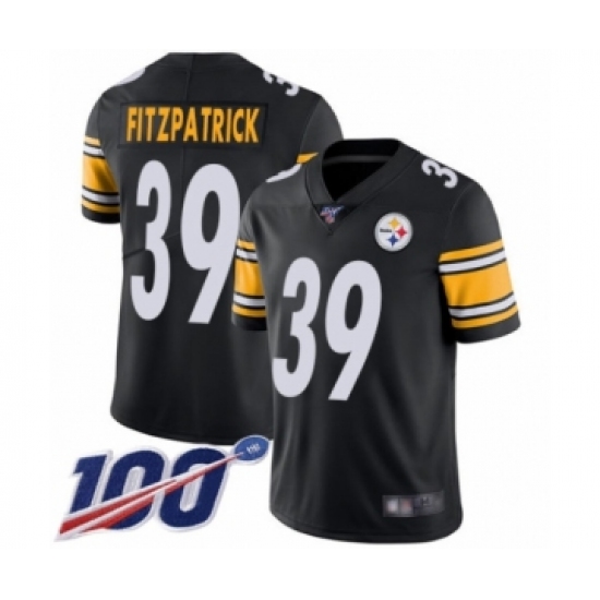 Youth Pittsburgh Steelers 39 Minkah Fitzpatrick Black Team Color Vapor Untouchable Limited Player 100th Season Football Jersey